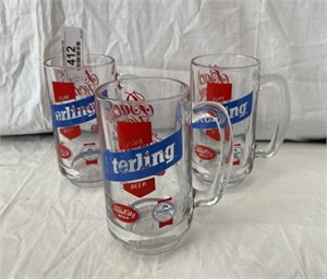3 - Sterling Beer Glass Mugs
