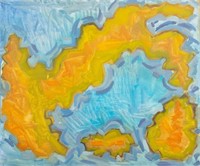 Domenick Capobianco Abstract Map Oil on Panel