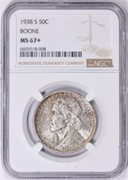 1938-S Daniel Boone Half Dollar NGC MS-67+ (Toned)