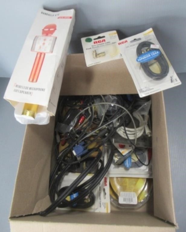 Video and audio cables. Some sealed.
