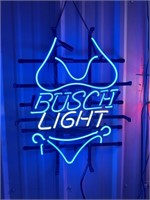 Busch Light Girl Bikini Beer 20"x24" Glass Neon Si