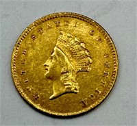1854 One Dollar Gold Indian Princess Coin