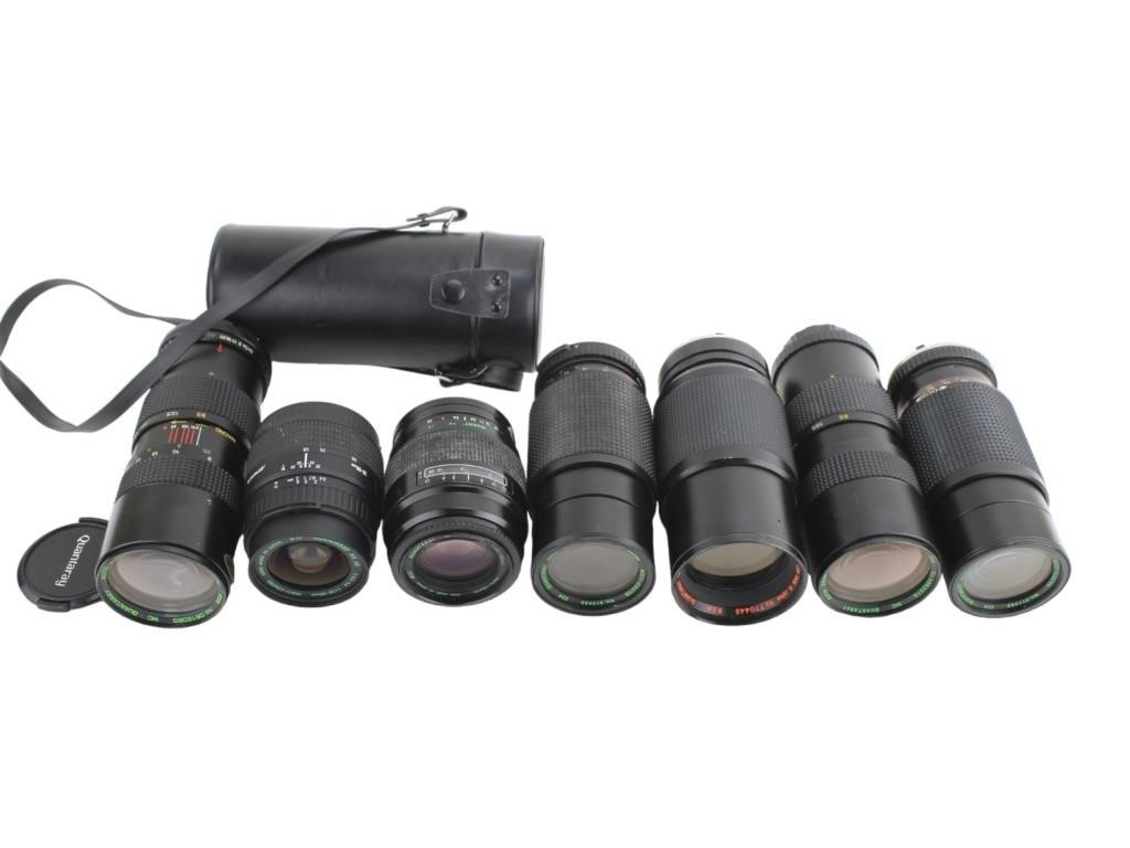 SEVEN VARIOUS QUANTARAY CAMERA LENSES