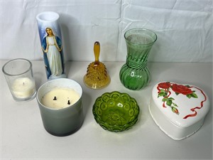 Lot of Assorted Glassware and Candles