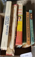 VTG. HARDBACK SCHOOL BOOKS & COOK BOOKS