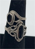 925 silver & black Onyx rings size 6.5 &5.5