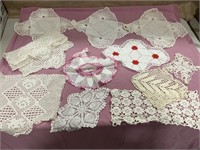 Crocheted doilies and shelf liners