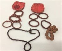 Lot of Asian Bead Jewelry w/Sacks