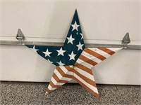 USA FLAG OUTDOOR METAL STAR DECORATION - 40"