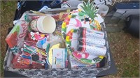 Lot of Hawaiian theme party supplies