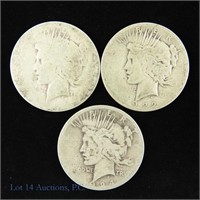 Silver Peace Dollars (3)