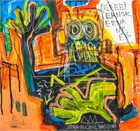 American Oil on Canvas Signed Jean-Michel Basquiat