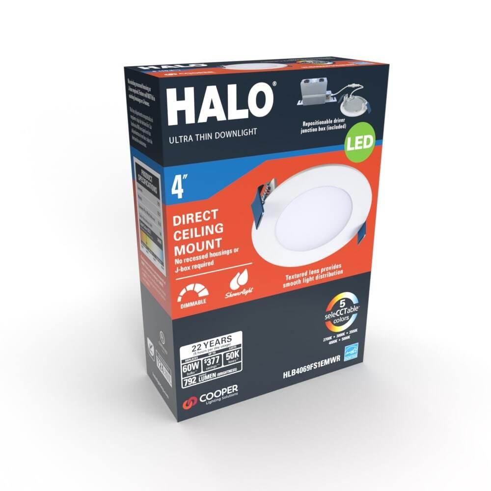 HALO 4-in LED Remodel White Shower Light Kit