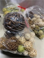 Large Lot of Decor Woven Balls