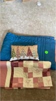 2 QUILTS AND PILLOW   59x64 & 83x75 IN