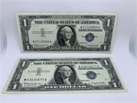 SILVER CERTIFICATES $1.00 - W57129968 A BLUE SEAL