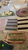 MANY RUGS INCLUDING CIRCULAR BRAIDED