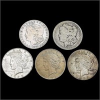 [5] Varied US SILV Dollars [1901-S, 1904-S,