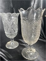 Two (2) Victorian Era EAPG Celery Vase 1885