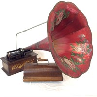 Edison Home Phonograph with Morning Glory Horn