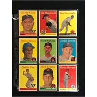 9  Different 1958 Topps Baseball Stars