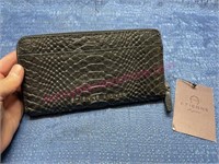 Etienne Aigner black leather alligator wallet