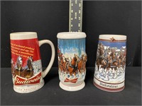 Group of Vintage Budweiser Collector Beer Steins