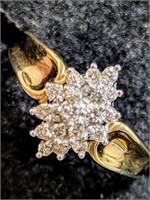 $3800 14K  Diamond(0.22ct) Ring (~weight 3.4g)
