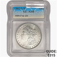 1882-O/S Morgan Silver Dollar ICG AU55 VAM-4