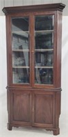 Early English double door corner cabinet
