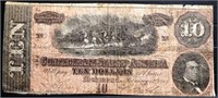 1864 $10 Confederate States Note