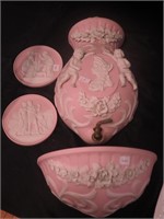 Pink bisque wall mounted lavabo with applied