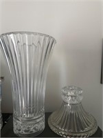 Crystal vase and candle holder