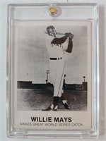 Willie Mays Baseball Card In Case