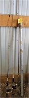 Vintage fishing poles/ alum case group