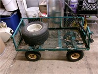 rolling yard cart air filled tires