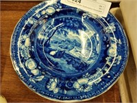 Early Blue Transfer Staffordshire Decorated Plate