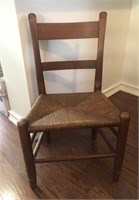 Ladder Back Wood Chair ~ Rush Seat