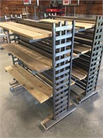 2 Steel & Wood Rolling Display Racks