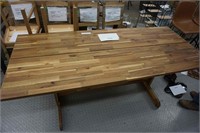 harvest-style wood table