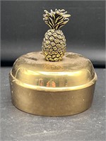 Vintage Brass Round Container Pineapple lid