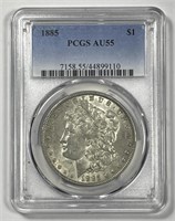 1885 Morgan Silver $1 PCGS AU55