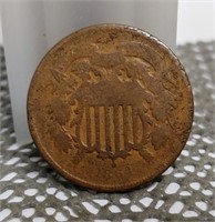 1864 TWO 2 CENT PIECE