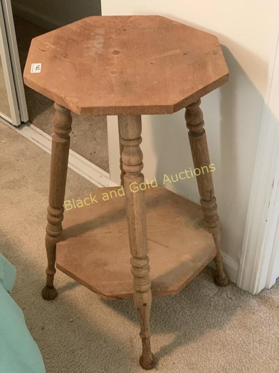 Wooden 2 Tier Octagonal Side Table or Plant Stand