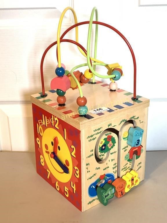 Wooden Bead Maze Activity Cube