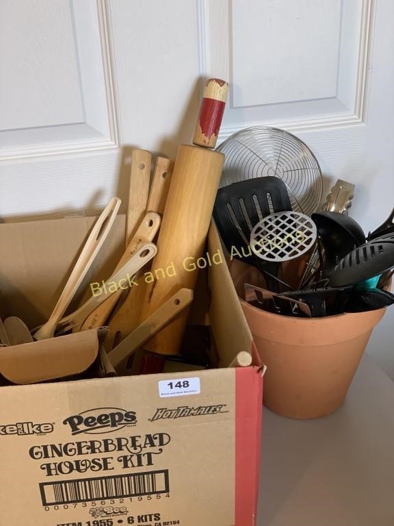 Box Mostly Kitchen Utensils