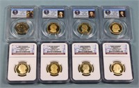 (8) Graded Proof Presidential Dollar Coins