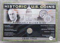 1955 Roosevelt Silver Dime with Cert.