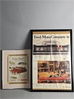 Vintage Framed Car Ads