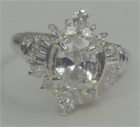 Sterling Silver White Sapphire Vintage Style